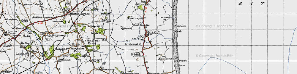 Old map of Fraisthorpe in 1947