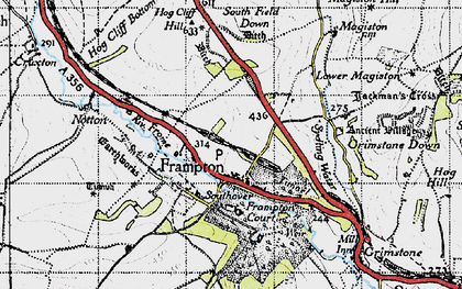 Old map of Frampton in 1945