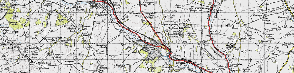 Old map of Frampton in 1945