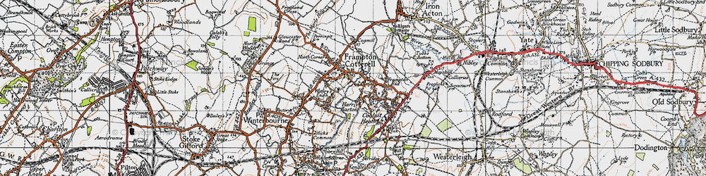 Old map of Frampton Cotterell in 1946