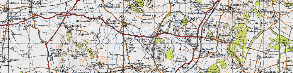 Old map of Frampton Court in 1946