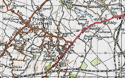 Old map of Frampton End in 1946