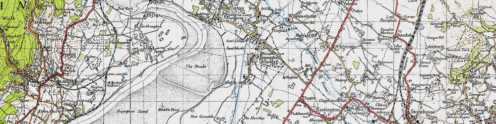 Old map of Frampton On Severn in 1946