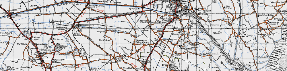 Old map of Frampton West End in 1946