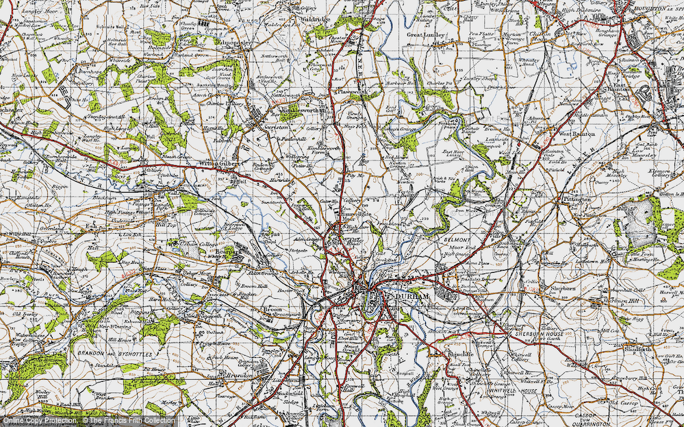 Old Map of Framwellgate Moor, 1947 in 1947