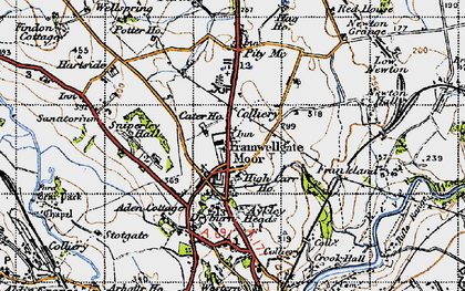 Old map of Framwellgate Moor in 1947