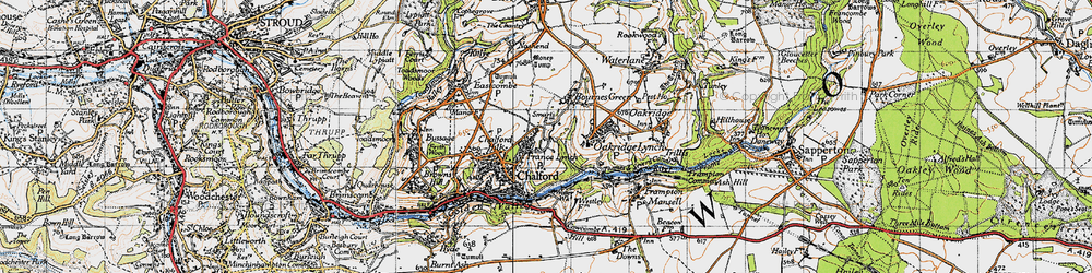 Old map of France Lynch in 1946