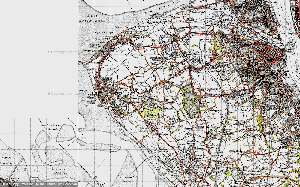 Old Map of Frankby, 1947 in 1947