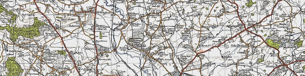 Old map of Franklands Gate in 1947