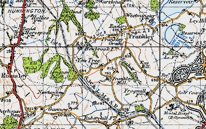 Old map of Frankley Hill in 1947