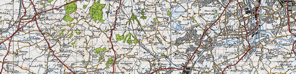 Old map of Frankley Hill in 1947