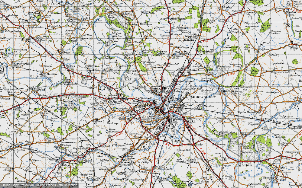 Old Map of Frankwell, 1947 in 1947