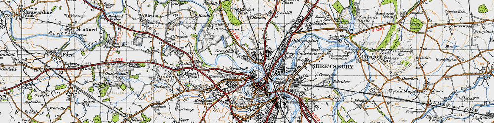 Old map of Frankwell in 1947