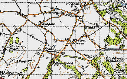 Old map of Frans Green in 1945