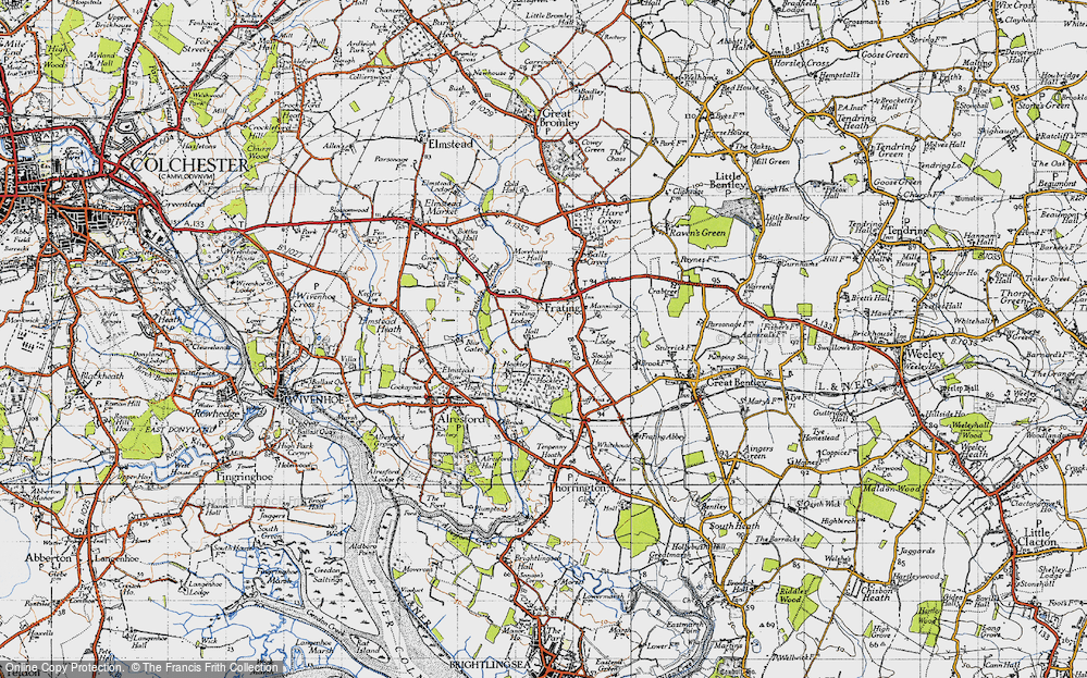 Old Map of Frating, 1945 in 1945
