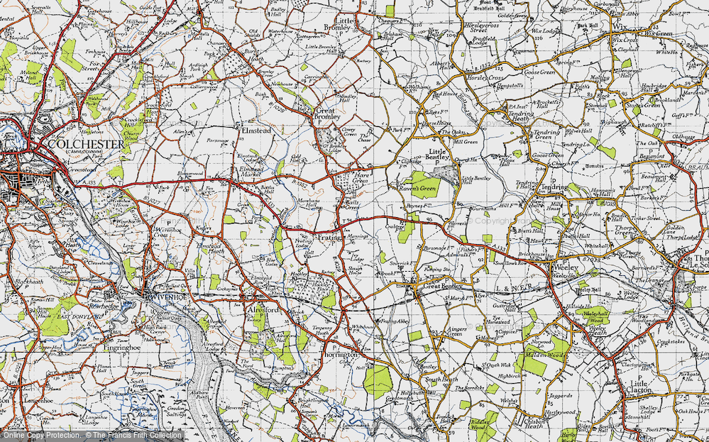 Old Map of Frating Green, 1945 in 1945