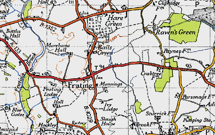 Old map of Frating Green in 1945