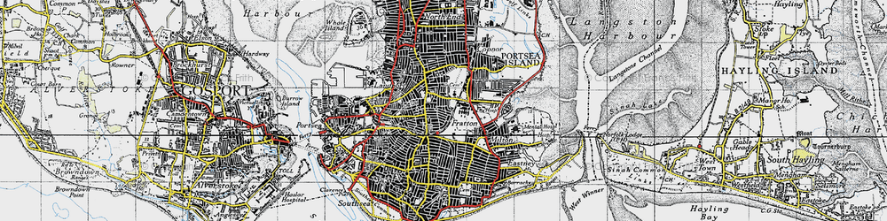 Old map of Fratton in 1945