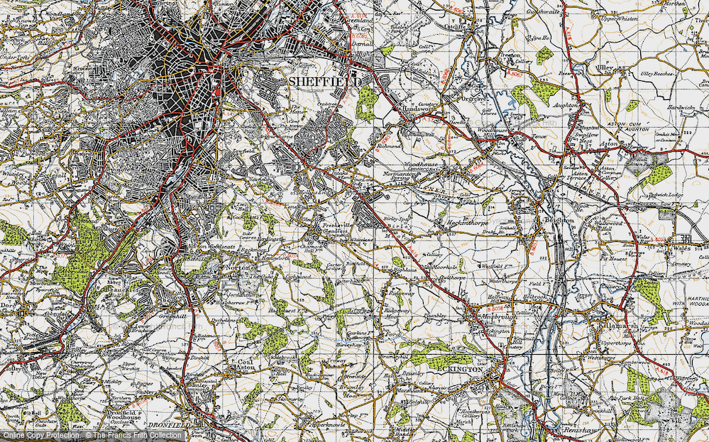 Old Map of Frecheville, 1947 in 1947