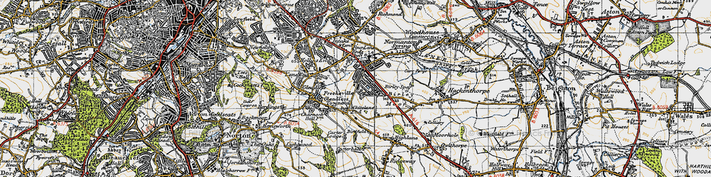 Old map of Frecheville in 1947
