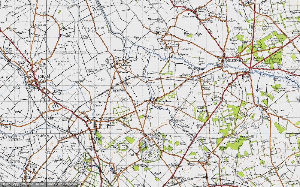 Old Map of Historic Map covering Lee Brook in 1946