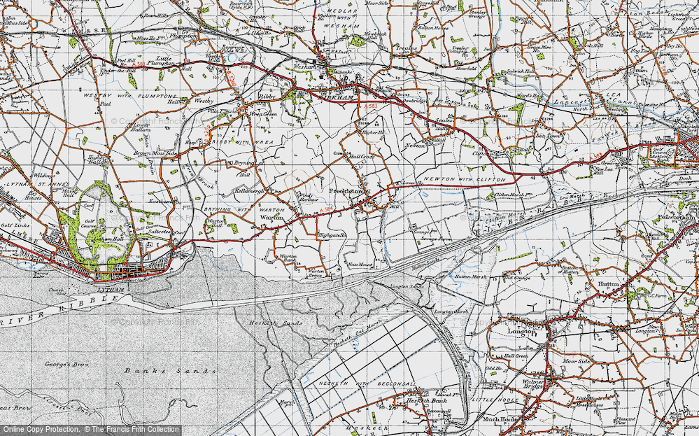 Old Map of Freckleton, 1947 in 1947