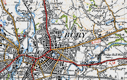 Old map of Free Town in 1947