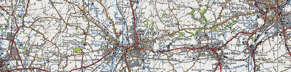 Old map of Free Town in 1947