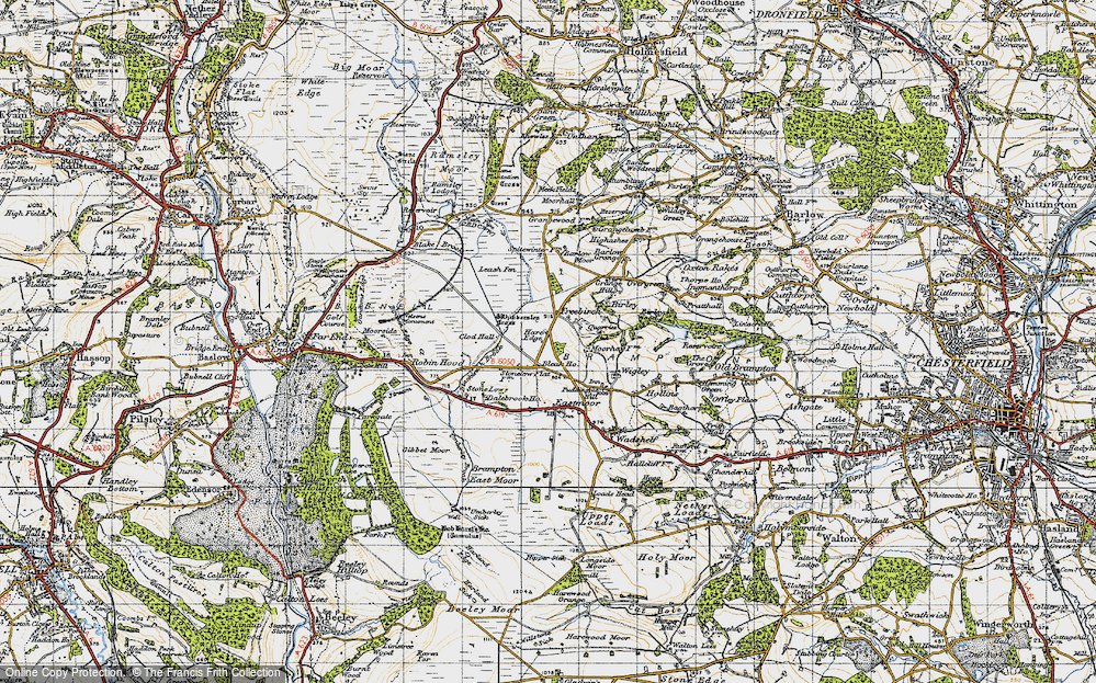 Old Map of Historic Map covering Eastmoor in 1947