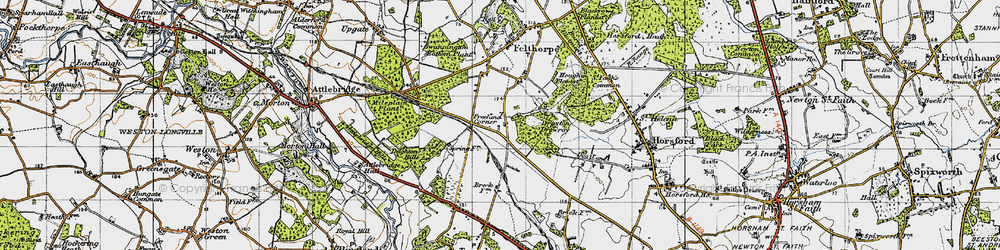 Old map of Freeland Corner in 1945
