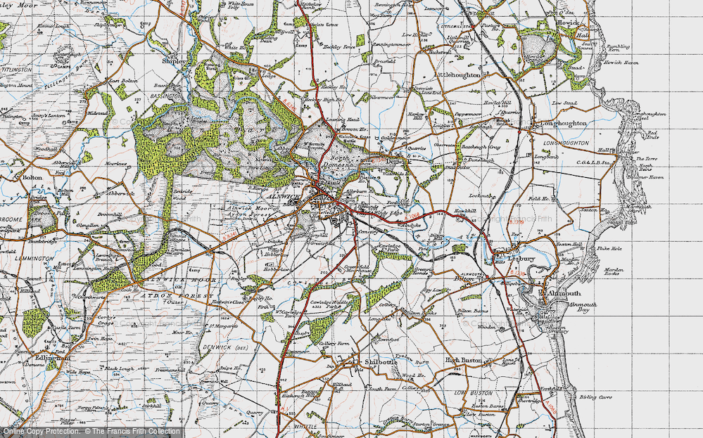 Old Map of Historic Map covering Allerburn Ho in 1947