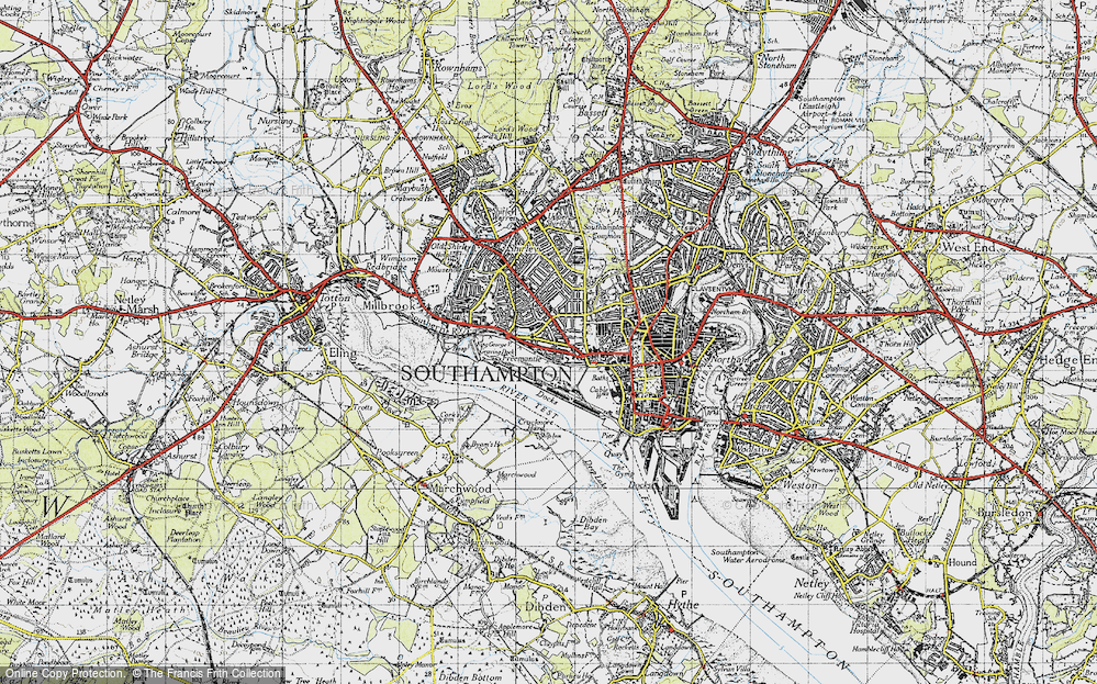 Old Map of Freemantle, 1945 in 1945
