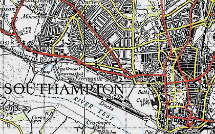 Old map of Freemantle in 1945