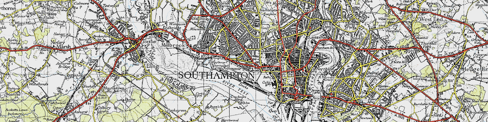 Old map of Freemantle in 1945