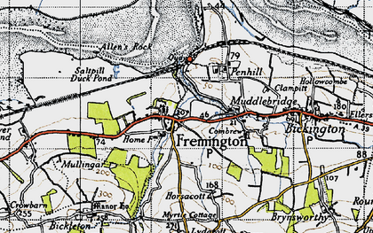 Old map of Fremington in 1946