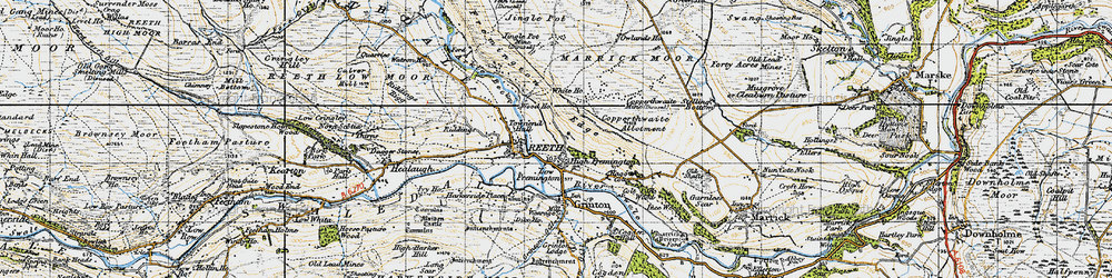 Old map of Fremington in 1947