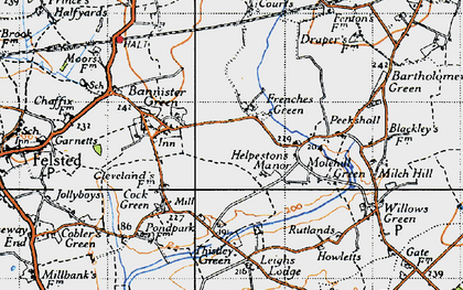 Old map of Frenches Green in 1945