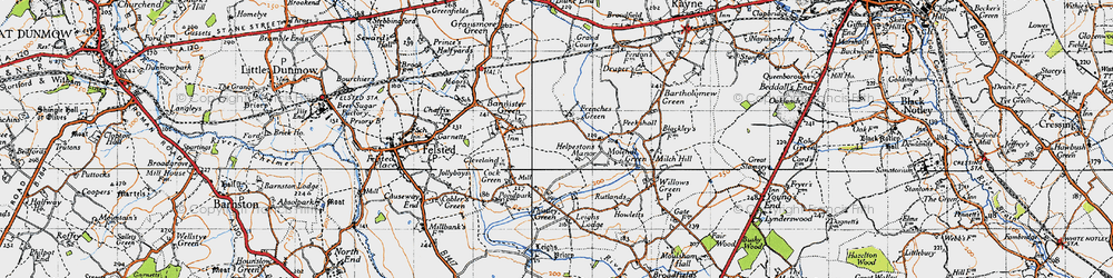 Old map of Frenches Green in 1945