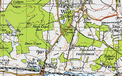 Old map of Bentley Wood in 1940