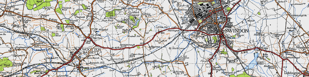 Old map of Freshbrook in 1947
