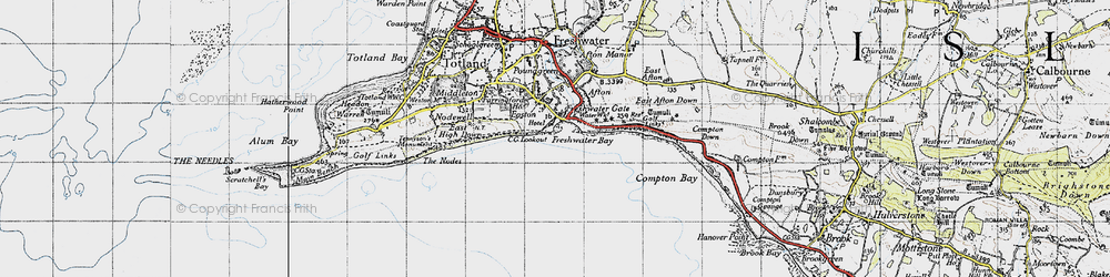 Old map of Freshwater Bay in 1945