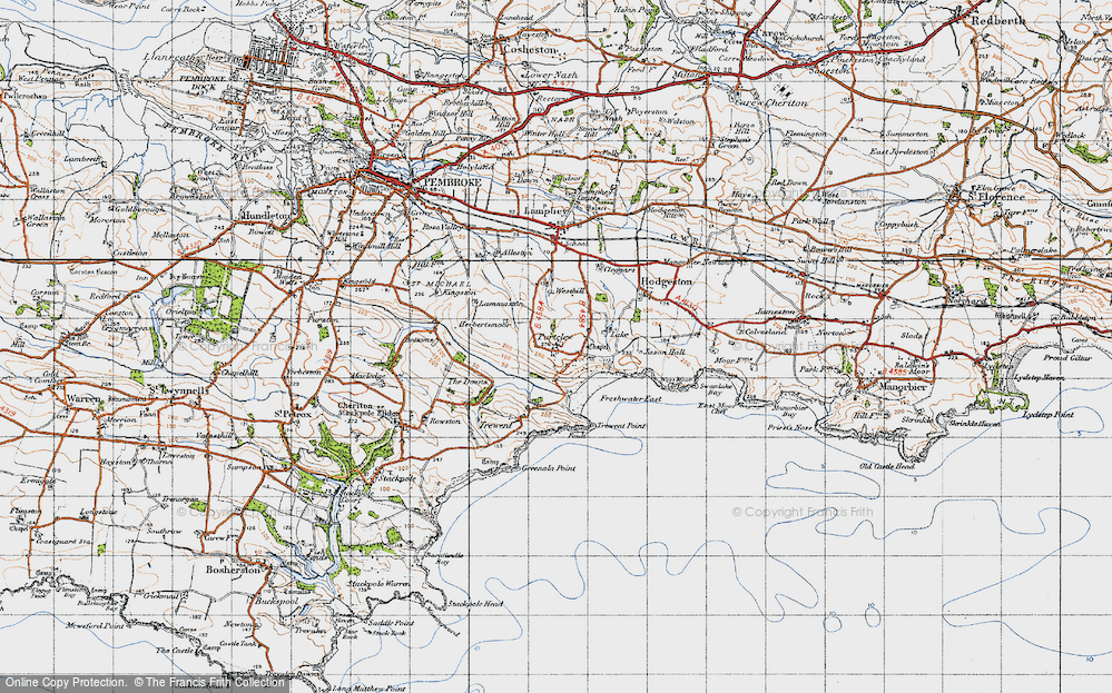 Old Map of Freshwater East, 1946 in 1946