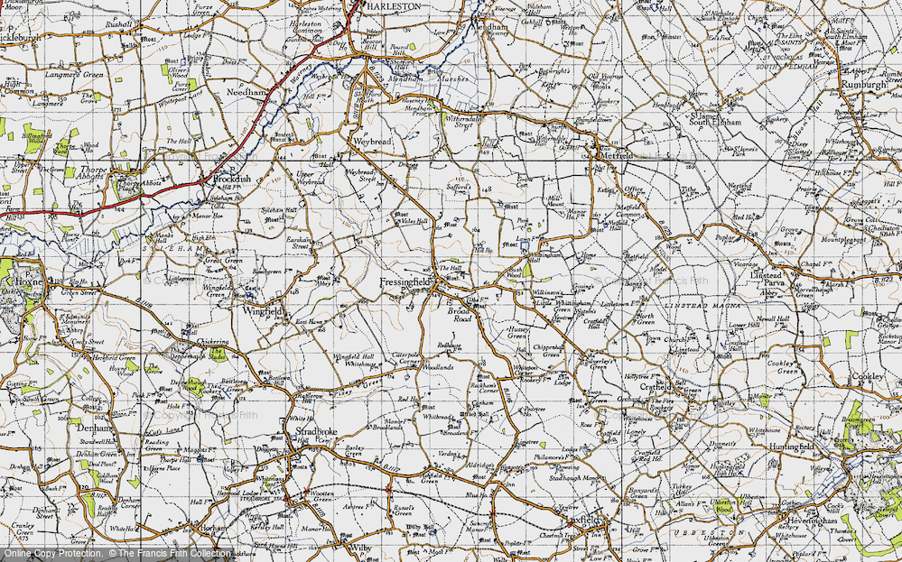 Old Map of Fressingfield, 1946 in 1946
