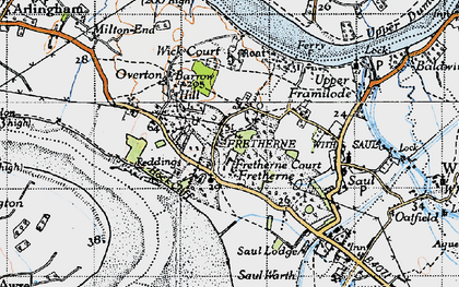 Old map of Fretherne in 1946