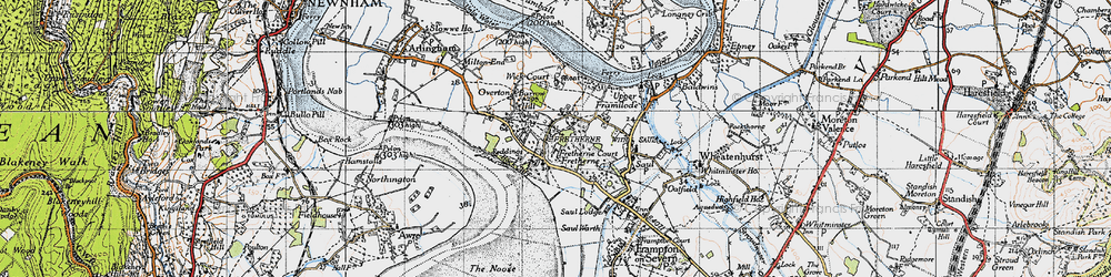 Old map of Fretherne in 1946