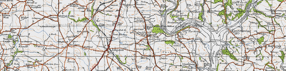 Old map of Freystrop in 1946