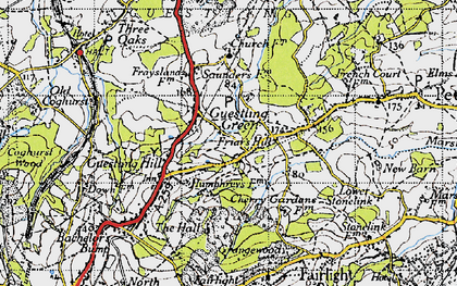 Old map of Friar's Hill in 1940