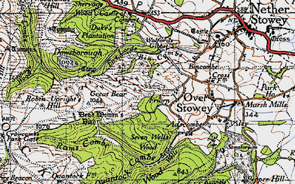Old map of Walfords' Gibbet in 1946
