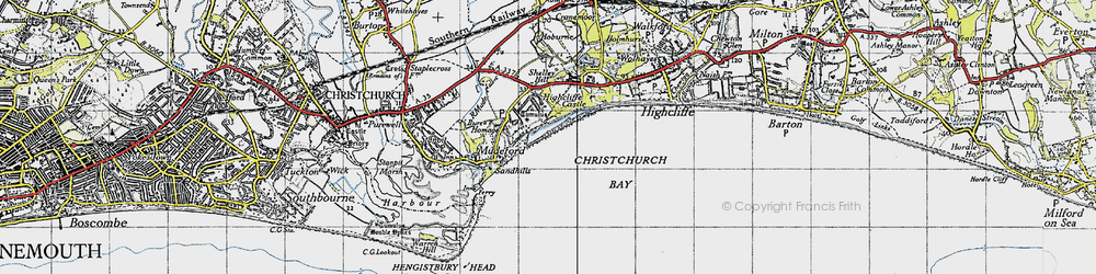 Old map of Friars Cliff in 1940