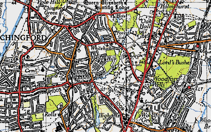 Old map of Friday Hill in 1946